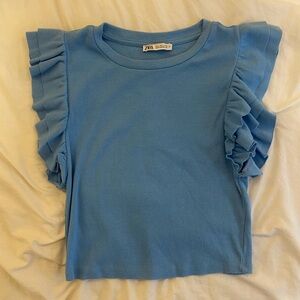 Zara blue cropped top